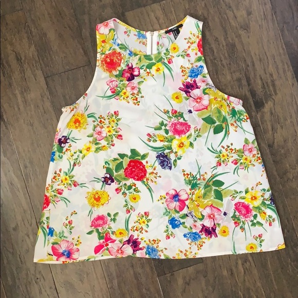 Forever 21 Sleeveless Multi floral print top - Picture 1 of 5